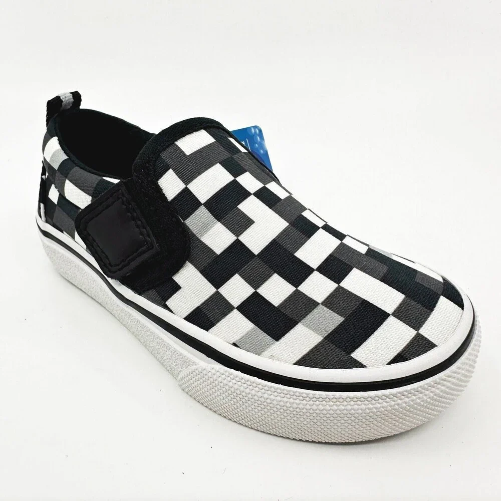 Skechers Street Fame Zamblox White Black Toddlers Boys Size 7